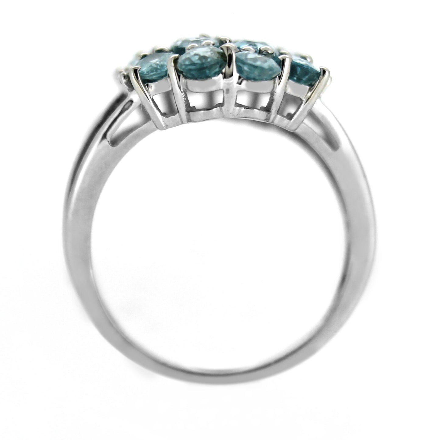 925 Sterling Silver Blue Zircon Gemstone Ring