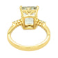 18K Yellow Gold Plated Over Sterling Silver Green Amethyst, Pink Topaz And White Topaz Gemstone Solitaire Rings