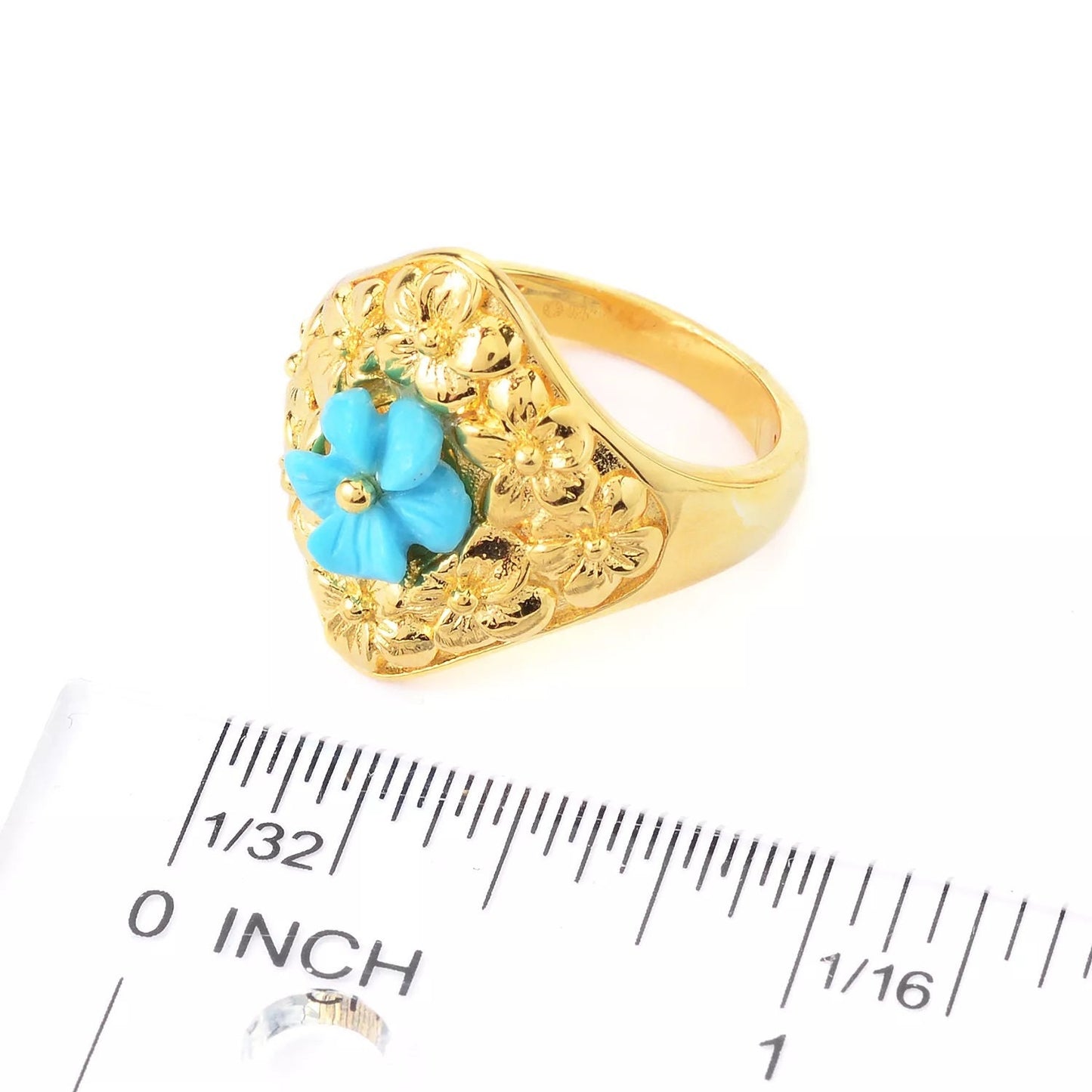 Natural Sleeping Beauty Turquoise Gemstone Silver Ring 925 Sterling Silver Gold Plated Ring Flower Ring Wedding Anniversary Gift