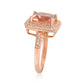 Rose Gold Plated Over Sterling Silver Morganite and Diamond Rings