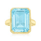 18k Yellow Gold Plated Over Sterling Silver, Sky Blue Topaz Gemstone Solitaire Rings