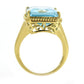 18k Yellow Gold Plated Over Sterling Silver, Sky Blue Topaz Gemstone Solitaire Rings