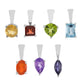 925 Sterling Silver Multi-Gemstone Pendant Set with 18+2" Chain