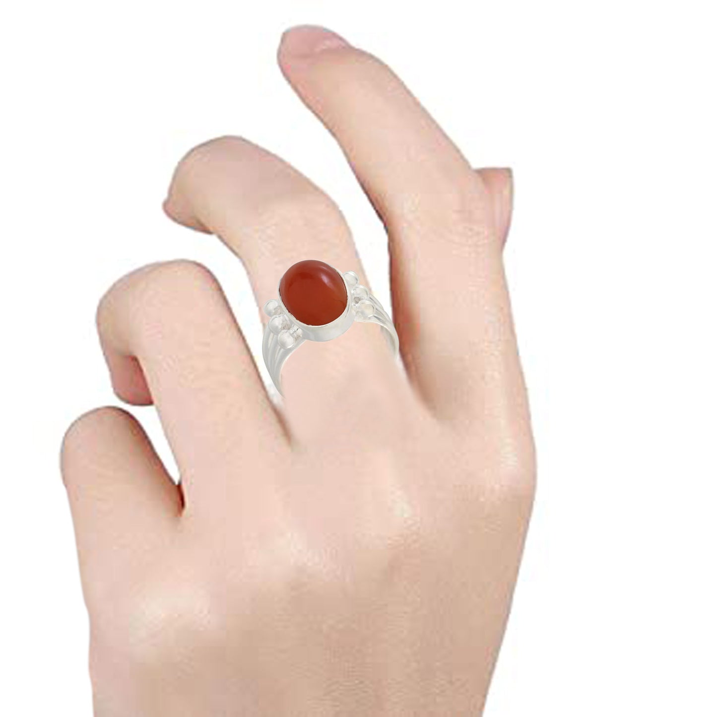 Carnelian Gemstone Ring, 925 Sterling Silver Ring For Women's Gift For Her