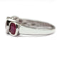 925 Sterling Silver Glass Filled Ruby 3-Stone Ring