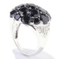 925 Sterling Silver Black Spinel and White Topaz Gemstone Cluster Rings