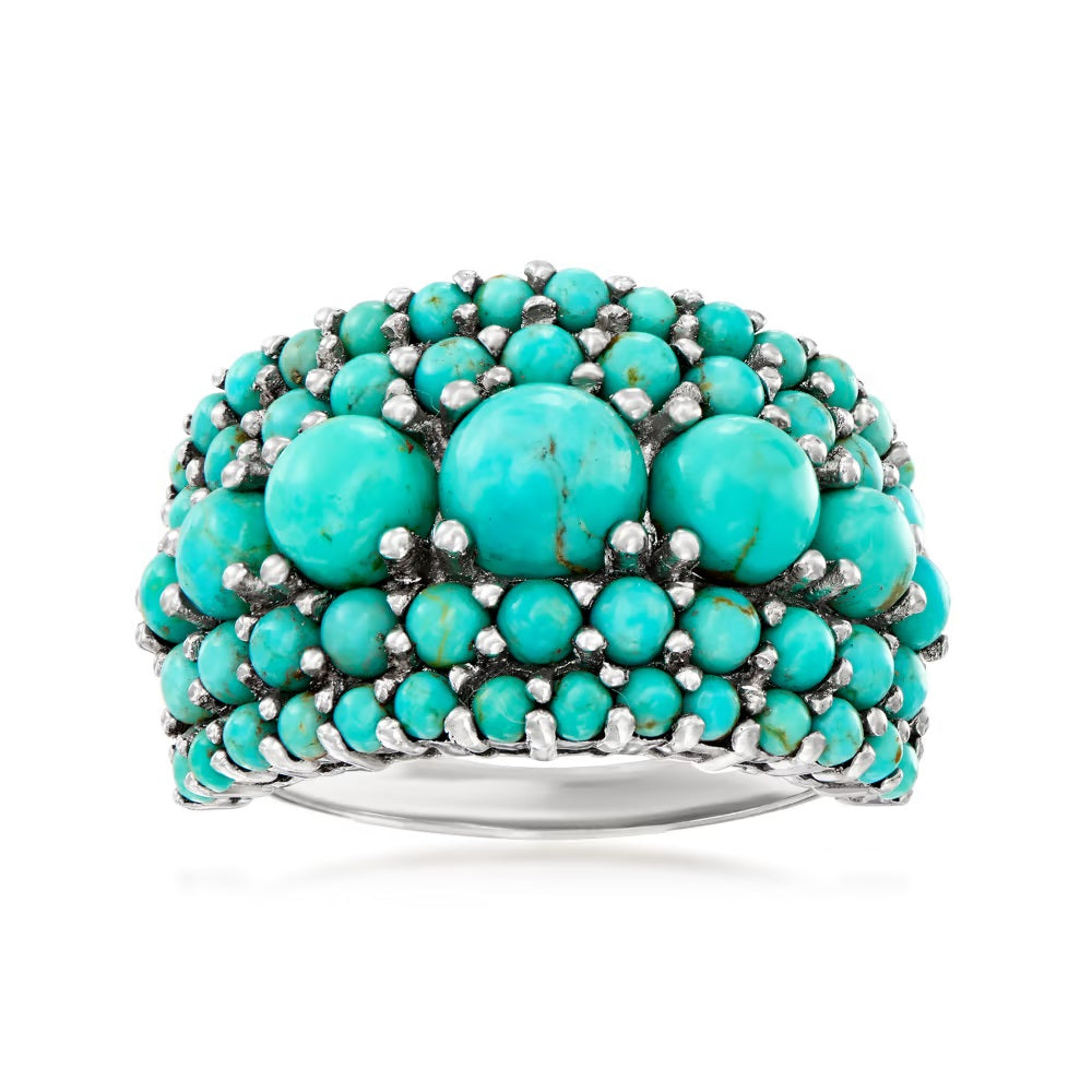 925 Sterling Silver Camptios Turquoise Gemstone Silver Ring