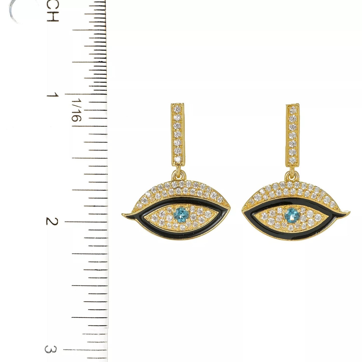 Natural London Blue Topaz Gemstone Earrings, 925 Sterling Silver Earrings, Evil Eye Earring, Dangle And Drop Earrings, Gift For Her