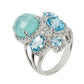 925 Sterling Silver Aqua Chalcedony and Swiss Blue Topaz Gemstone Ring