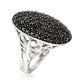 925 Sterling Silver Black Spinel Gemstone Cluster Rings