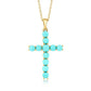 18k Yellow Gold Plating Over Sterling Silver, Lapis Lazuli Gemstone Cross Pendants