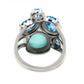 925 Sterling Silver Aqua Chalcedony and Swiss Blue Topaz Gemstone Ring