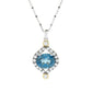 925 Sterling Silver London Blue Topaz and White Zircon Gemstone Pendants