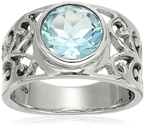 Sterling Silver Sky Blue Topaz Solitaire Ring, Size 7