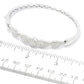 Pinctore Sterling Silver 2.26ctw White Zircon Bangle Bracelet, 7.25"