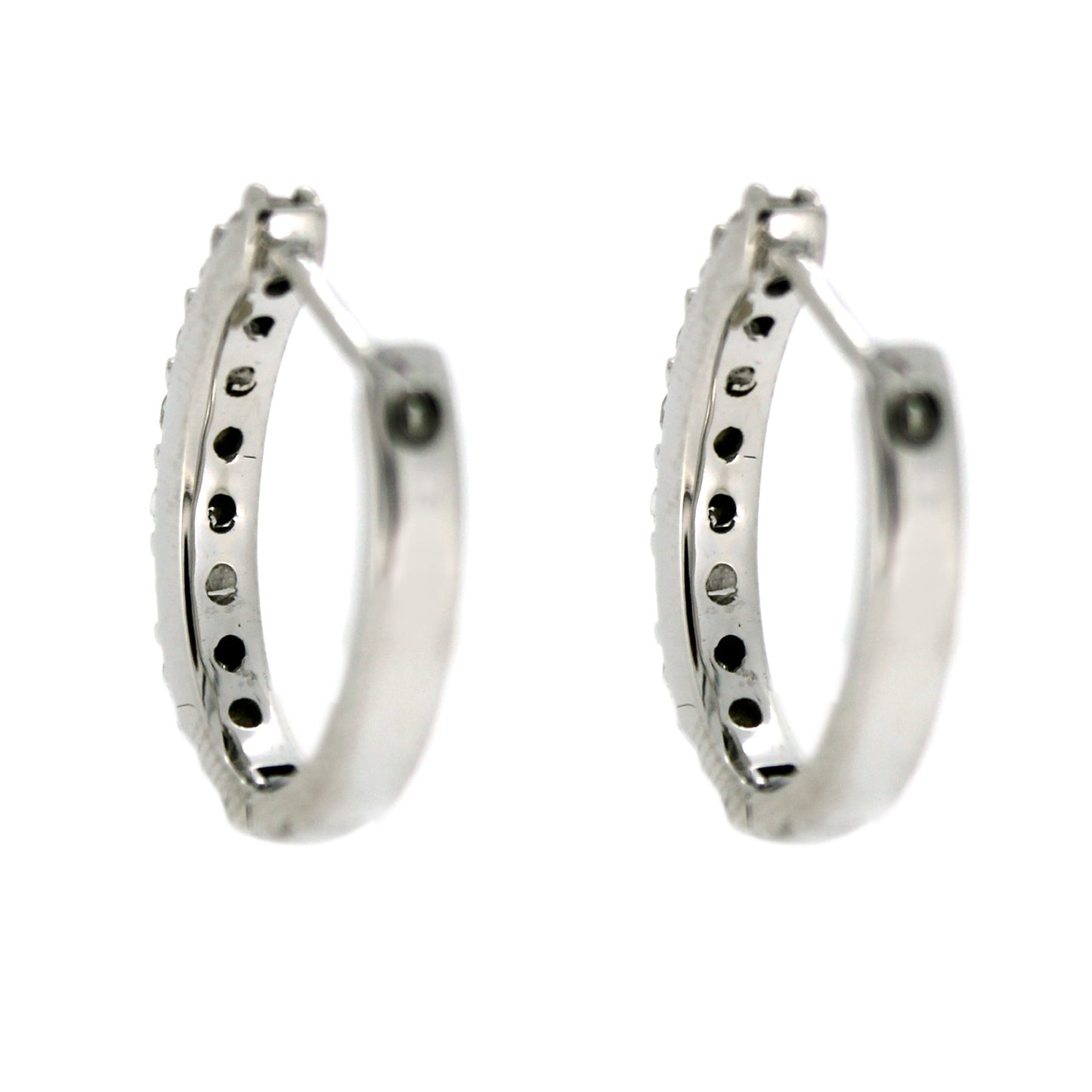 925 Sterling Silver White Natural Zircon Hoop Earrings
