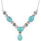 925 Sterling Silver Blue Mohave Turquoise & Blue Topaz Gemstone Necklace For Women's And Girls