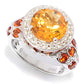 Pinctore Sterling Silver 5.01ctw Citrine & White Topaz Halo Ring