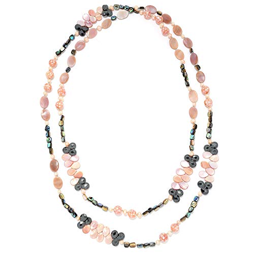 Pinctore"Gems of the Sea" 72" Pink Mother-of-Pearl Endless Bead Necklace