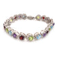 925 Sterling Silver Multi Gemstone Gemstone Tennis Bracelet