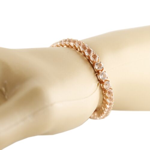 Morganite Bracelet, Silver Tennis Bracelet, Rose Gold Over Silver Bracelet, Gift