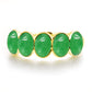 18k Yellow Gold Plated Over Sterling Silver Dyed Green Jade Gemstone Band Ring