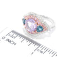 Pinctore 925 Sterling Silver Pink Amethyst And Multi Gemstone Ring