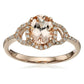 14Kt Rose Gold Morganite, Diamond Gemstone Solitaire Rings