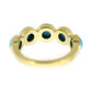 18k Yellow Gold Plated Over Sterling Silver Sleeping Beauty Turquoise 5-Stone Ring