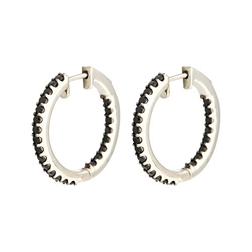 925 Sterling Silver Black Spinel Earring