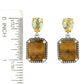 925 Sterling Silver Ouro Verde,Tiger Eye Dangle Earrings