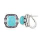 925 Sterling Silver Kingman Turquoise,White Topaz,Iolite Earrings