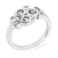 Sterling Silver Tanzanite & White Zircon Gemstone Classic Ring For Womens