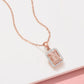 18k Rose Gold Plating Over Sterling Silver, Morganite And Diamond Gemstone Pendants