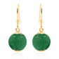 Yellow Over 925 Sterling Silver Dyed Green Jade Dangle Earrings