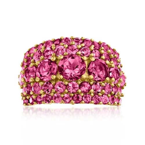 18k Yellow Gold Plated Over Sterling Silver Rhodolite Garnet Gemstone Classic Rings