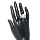 925 Sterling Silver Larimar Gemstone Solitaire Ring