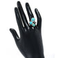 925 Sterling Silver Turquoise 3-Stone Ring