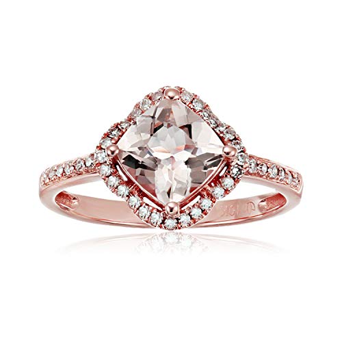 Pinctore 10k Rose Gold Morganite And Diamond Ring