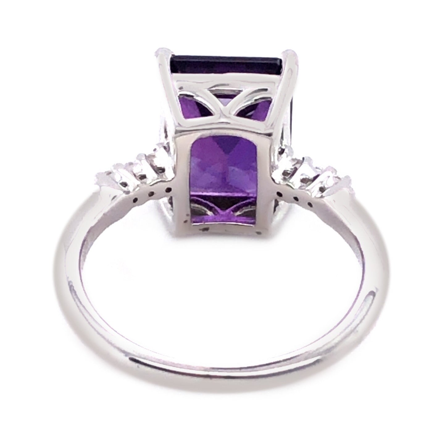 Natural African Amethyst With White Topaz Ring Engagement Ring Dainty Wedding Ring 925 Sterling Silver Ring For Women Gift For Her