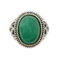 14KT Gold And Silver Mix Green Jade Gemstone Solitaire Rings