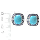 925 Sterling Silver Kingman Turquoise,White Topaz,Iolite Earrings