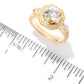 Pinctore 18K Yellow Gold Silver 2.77ctw White Natural Zircon Cocktail Ring, Size 7