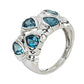 925 Sterling Silver London Blue Topaz 5-Stone Ring