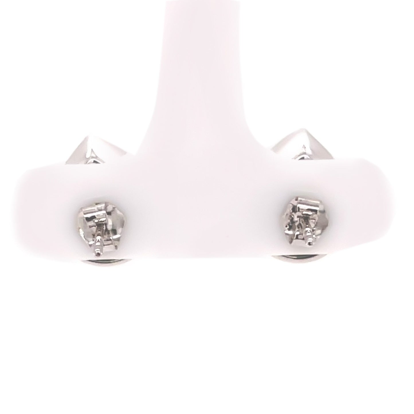 14Kt White Gold Peridot, Diamond Stud Earring