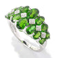 Pinctore Platinum Over Sterling Silver Chrome Diopside and Diamond Accent Graduated Band Ring