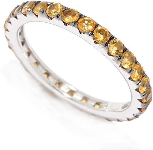 Pinctore Sterling Silver Citrine Band Ring