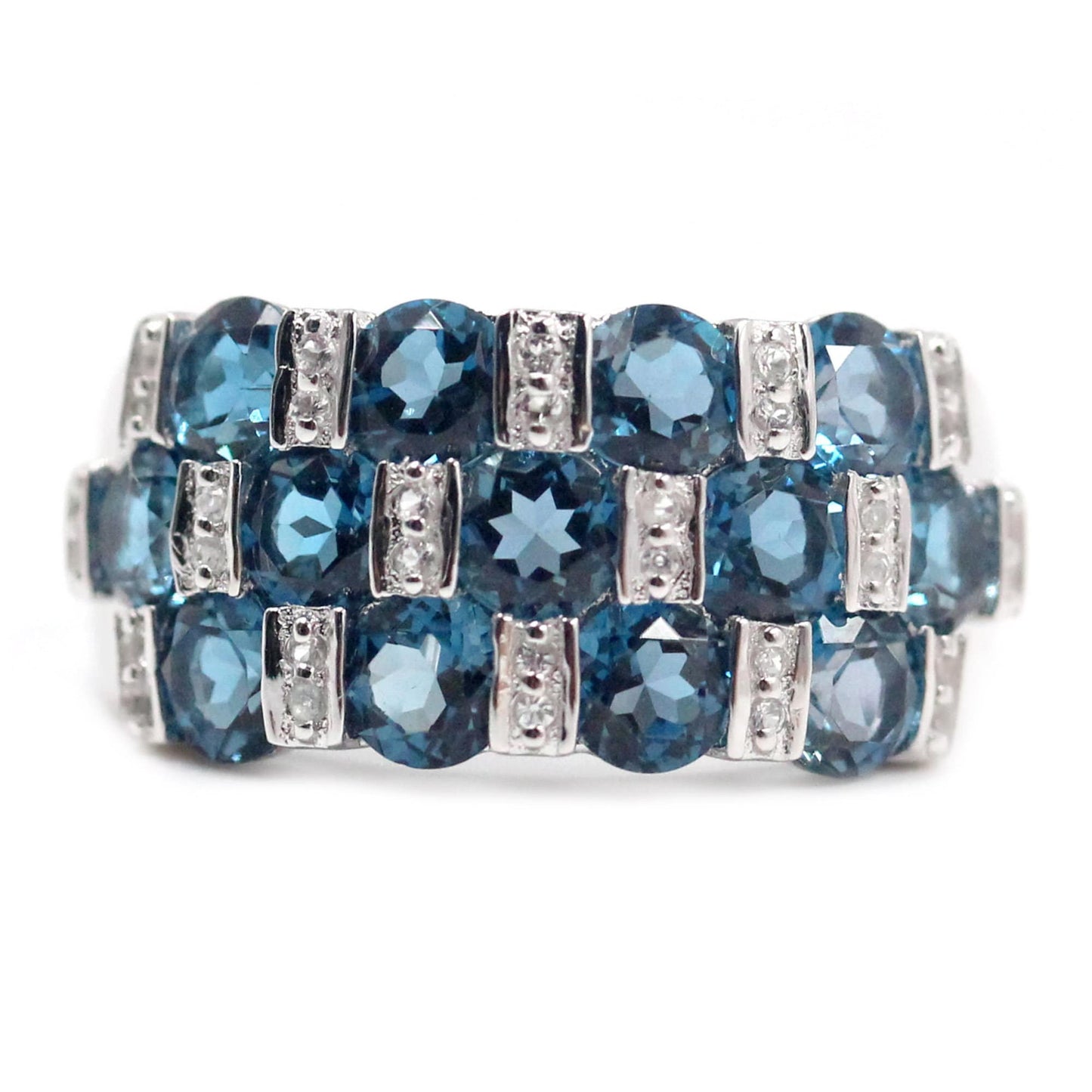 London Blue Topaz Gemstone Ring, 925 Sterling Silver Ring, Engagement Ring, Birthstone Ring-Gemstone Jewelry Anniversary Gift-Gift For