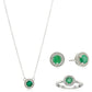 925 Sterling Silver Multi Gemstone Ring, Earrings and Pendant Jewelry Sets