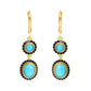 18k Yellow Gold Plating Over Sterling Silver, Sleeping Beauty Turquoise Gemstone Drop & Dangle Earrings